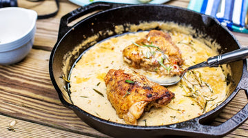 Cosce Di Pollo Con Aglio E Crema Di Erbe