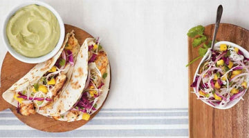 Fish Tacos With Mango Slaw And Avocado