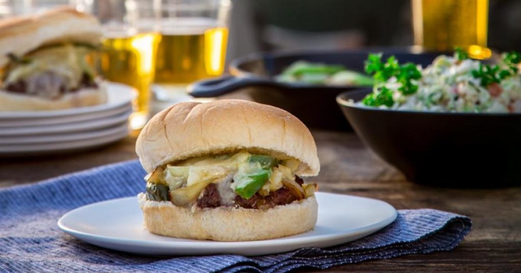 Philly Cheesesteak Burgers – Lodge Cast Iron