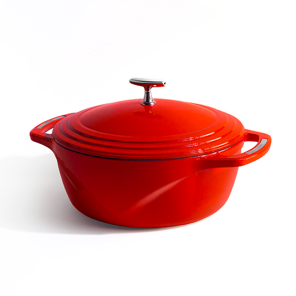 USA Enamel™ 5.68Lt  Enameled Cast Iron Dutch Oven, Cherry On Top