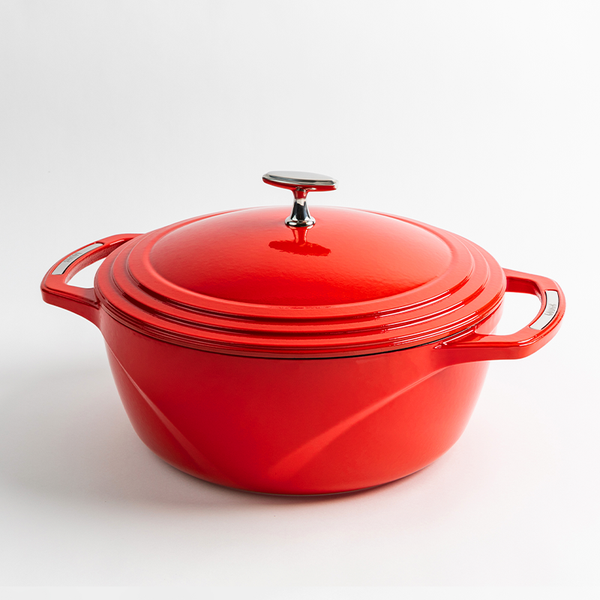 USA Enamel™ 7Lt Enameled Cast Iron Dutch Oven, Cherry On Top