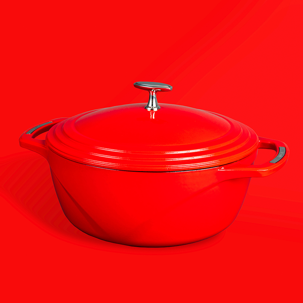 USA Enamel™ 7Lt Enameled Cast Iron Dutch Oven, Cherry On Top
