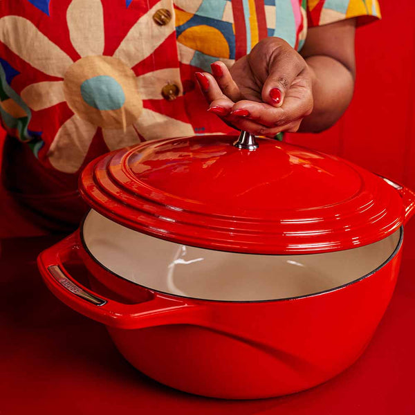 USA Enamel™ 5.68Lt  Enameled Cast Iron Dutch Oven, Cherry On Top
