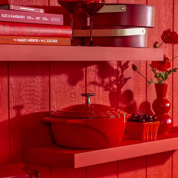 USA Enamel™ 5.68Lt  Enameled Cast Iron Dutch Oven, Cherry On Top