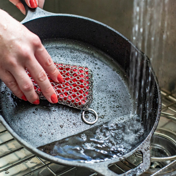 Silicone & Chainmail Scrubbing Pad, Red - ACM10R41