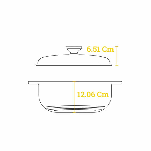 Εμαγιέ Μαντεμένια Λευκή Κατσαρόλα 5.68Lt - EC6D13