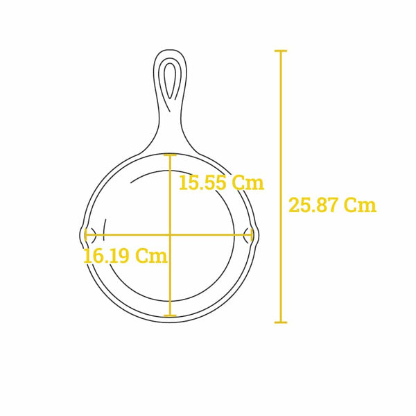 Padella in ghisa trattata termicamente 16,51 cm