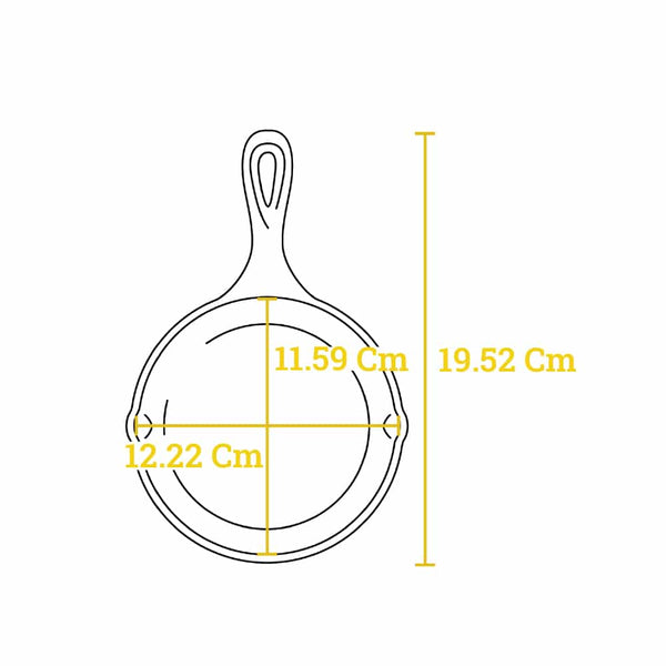 Mini padella in ghisa trattata termicamente 12,7 cm.
