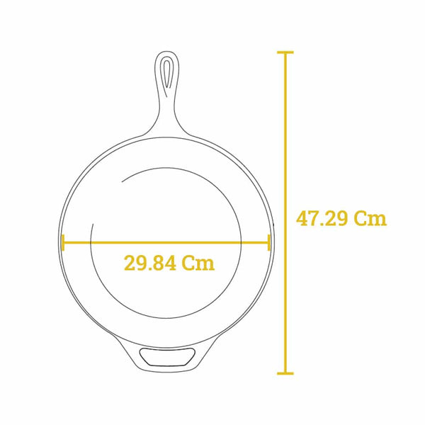 Padella In Ghisa 4,73 Lt Con Coperchio In Ghisa 30,48 Cm - L10CF3