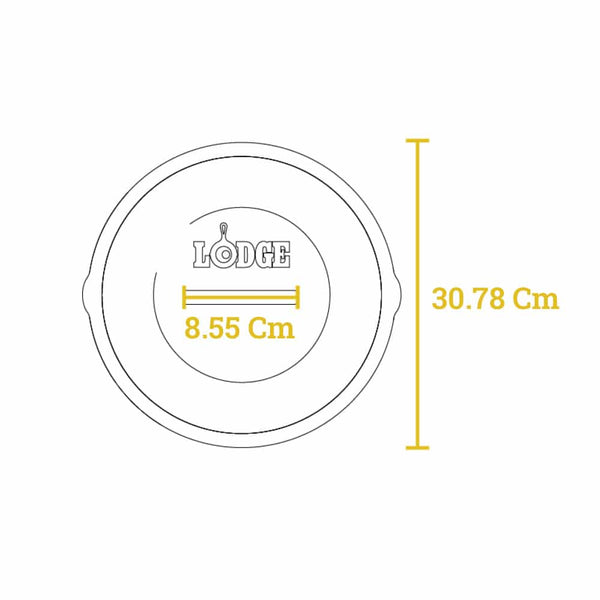 Padella In Ghisa 4,73 Lt Con Coperchio In Ghisa 30,48 Cm - L10CF3