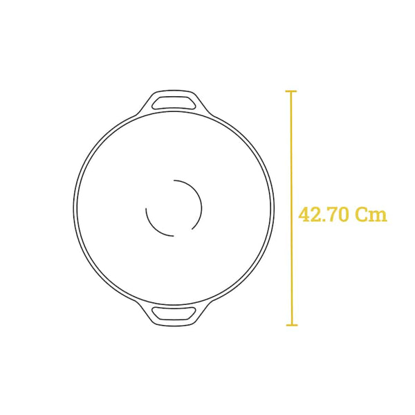 35.5Cm / 6.8Liter Cast Iron Wok