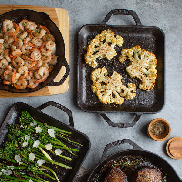 Τετράγωνη Μαντεμένια Μαγειρική Πλάκα Chef Collection 27.94εκ. - Lodge LC11SGR