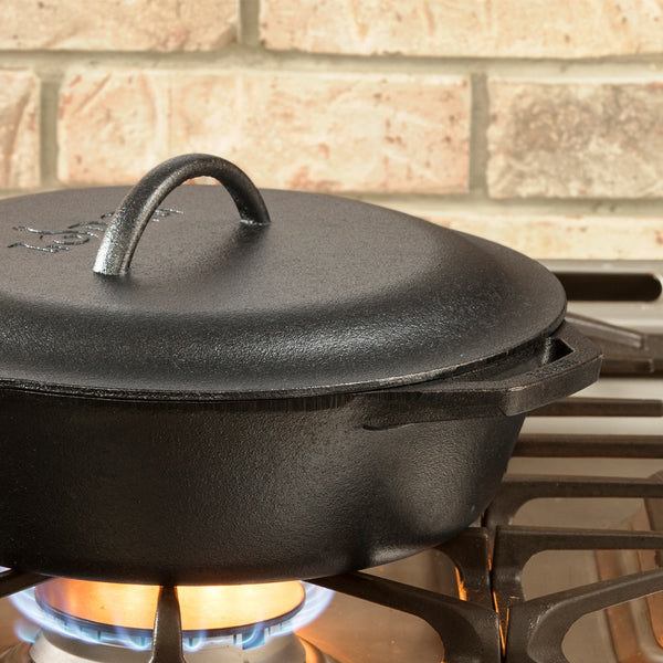 Padella In Ghisa 4,73 Lt Con Coperchio In Ghisa 30,48 Cm - L10CF3