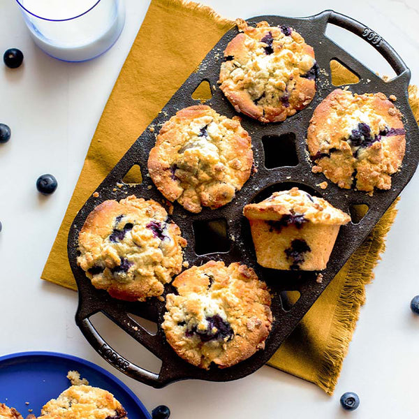 Cast Iron Muffin Pan with Silicone Grips