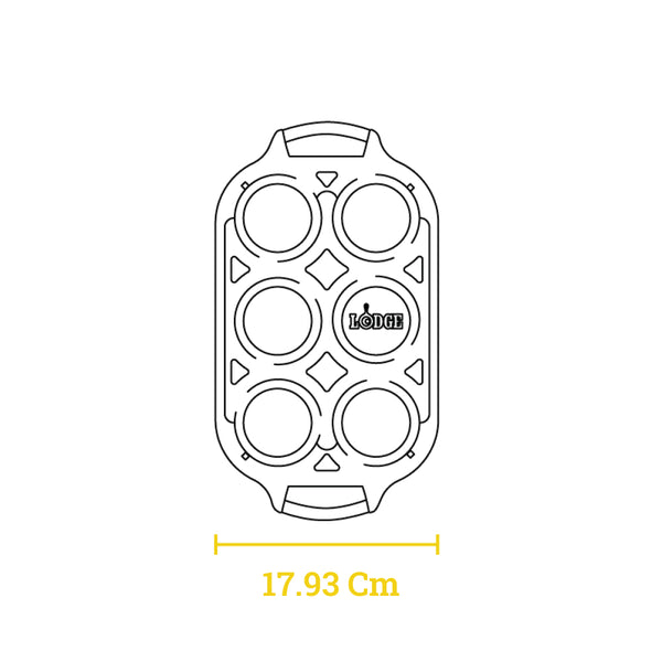 Forma 6 Posti Per Cupcake In Ghisa + Manici In Silicone