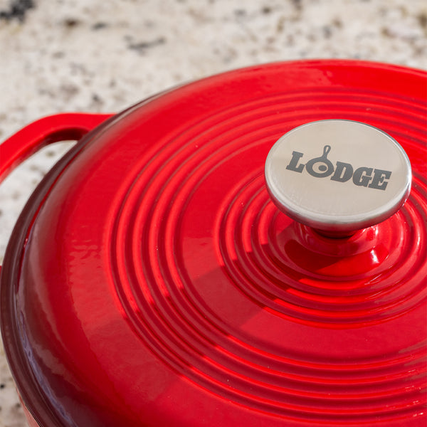 2.8 Lt Red Enameled Cast Iron Dutch Oven