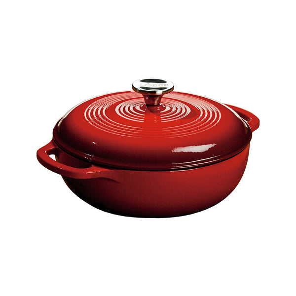 2.8 Lt Red Enameled Cast Iron Dutch Oven