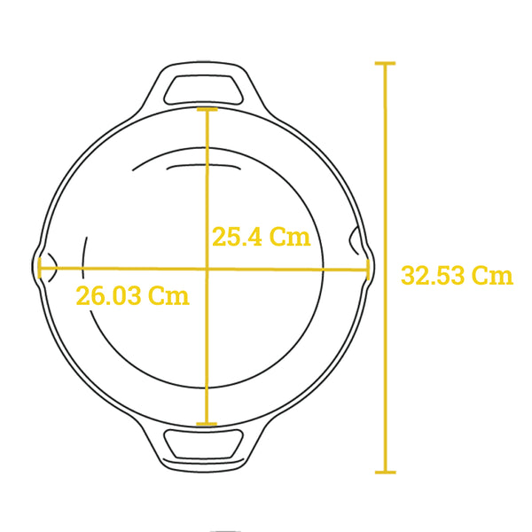 Pan da collezione in ghisa per camper, 26,04 cm. Con Due Manici Serie Wanderlust