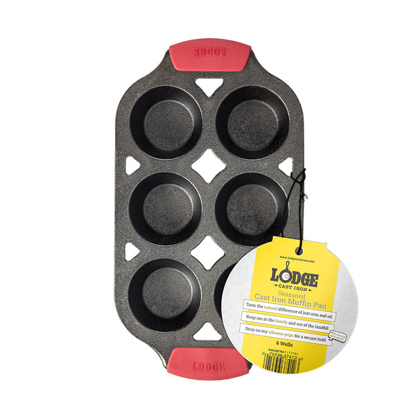 Cast Iron Muffin Pan with Silicone Grips