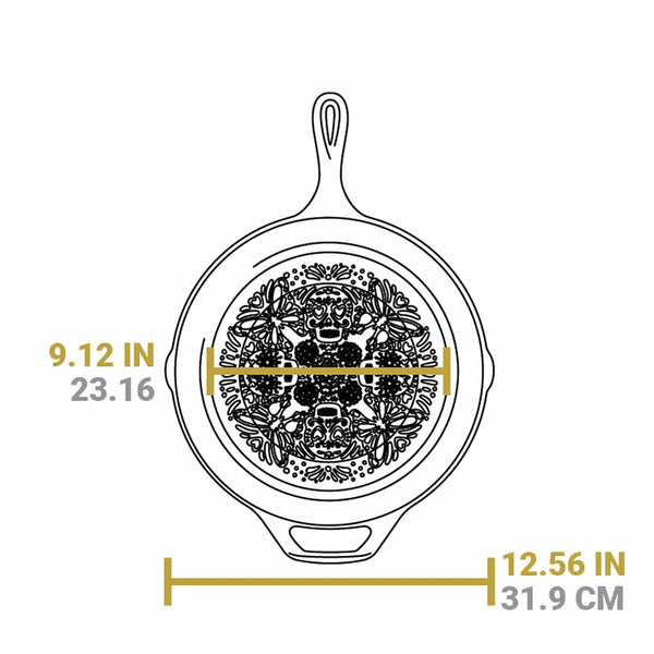 Dia de los Muertos - Μαντεμένιο Τηγάνι Butterfly Sugar Skull Skillet 30.48 Cm