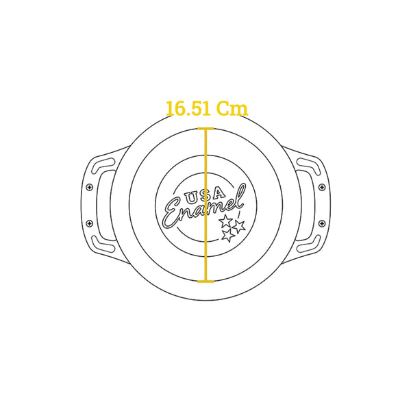 Pentola in ghisa USA Enamel™ da 2,8 litri con rivestimento in porcellana smaltata, navigazione fluida