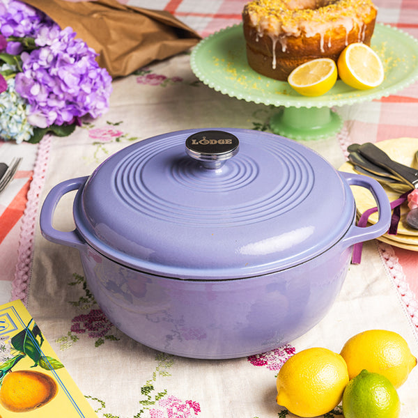 5.68 Lt Lilac Enameled Cast Iron Dutch Oven