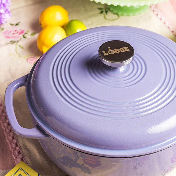 5.68 Lt Lilac Enameled Cast Iron Dutch Oven