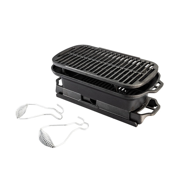 Sportsman's Pro Portable Cast Iron Charcoal Grill + A5-1 Starter Container LODGE Sportsman's Grill