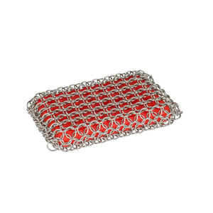 Silicone & Chainmail Scrubbing Pad, Red - ACM10R41