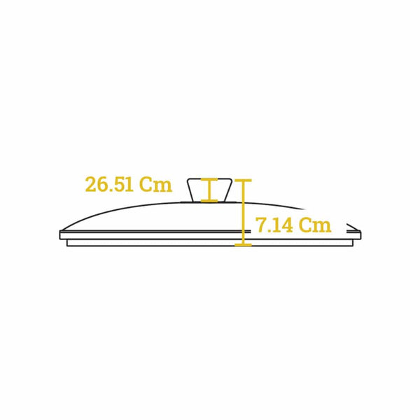 Coperchio rotondo in vetro 26 cm per padella o pentola in ghisa - Lodge GL10 