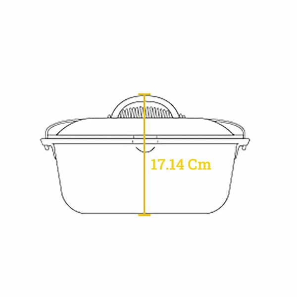 Casseruola in Ghisa 6,62 lt con Coperchio in Ghisa e Manico Inox - Lodge L10DO3 