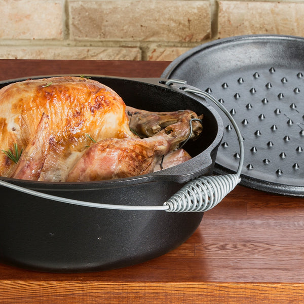 Pentola in ghisa Dutch Oven 8,52 lt con coperchio in ghisa e manico inox - Lodge L12DO3 