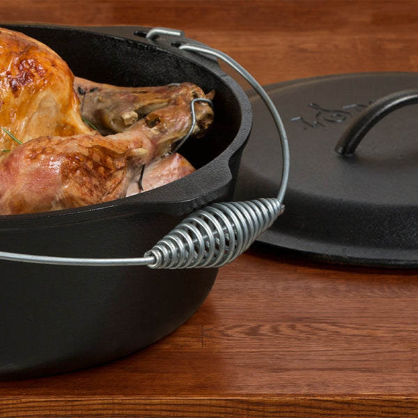 Pentola in ghisa Dutch Oven 8,52 lt con coperchio in ghisa e manico inox - Lodge L12DO3 