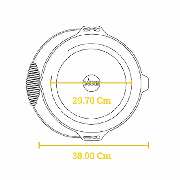 Pentola in ghisa Dutch Oven 8,52 lt con coperchio in ghisa e manico inox - Lodge L12DO3 