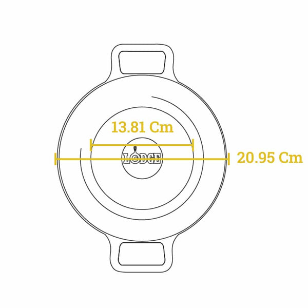 Padella in ghisa da 20,32 cm con 2 manici - Lodge L5RPL3 