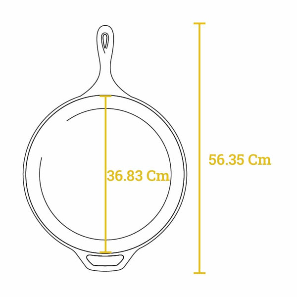  Tava od lijevanog željeza 38,01 cm.