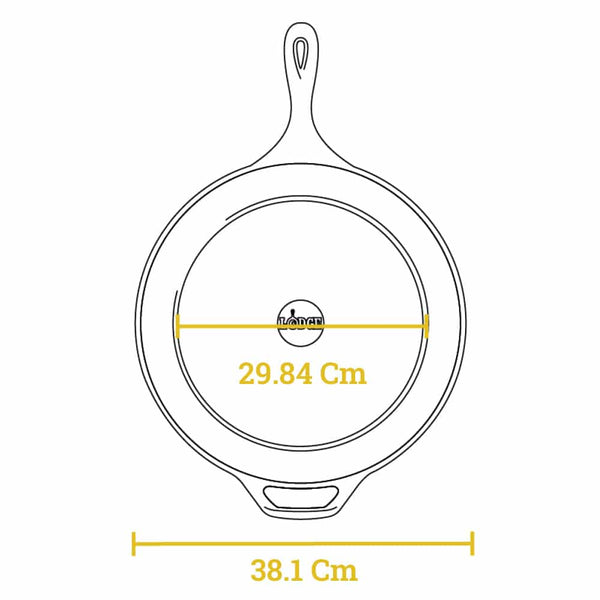  Tava od lijevanog željeza 38,01 cm.