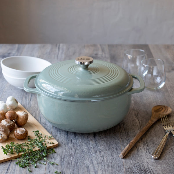 5.68 Lt Desert Sage Enameled Cast Iron Dutch Oven – EC6D50